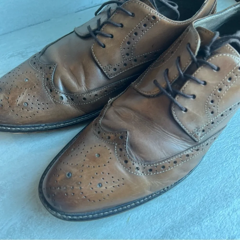 ** Joseph Abboud  Wingtip Leather Oxfords Brown Size 9